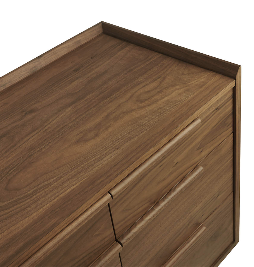 Walnut dresser with 9 drawers