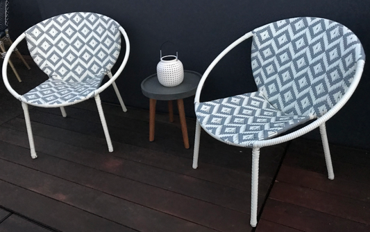 Gray and white outdoor chair