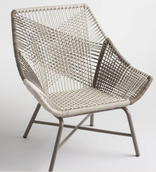 Taupe and white outdoor chair