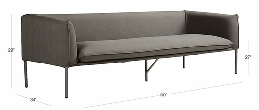 Light gray upholstered sofa