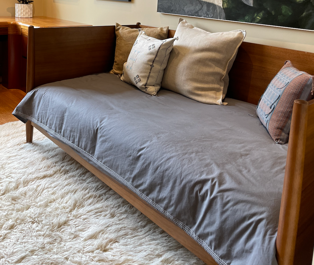 Acorn colored mid century inspired day bed