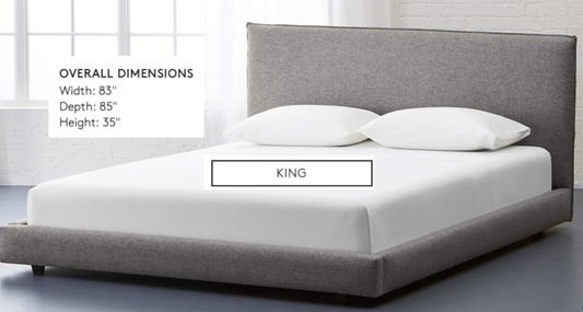 Modern low gray knife edge King bed