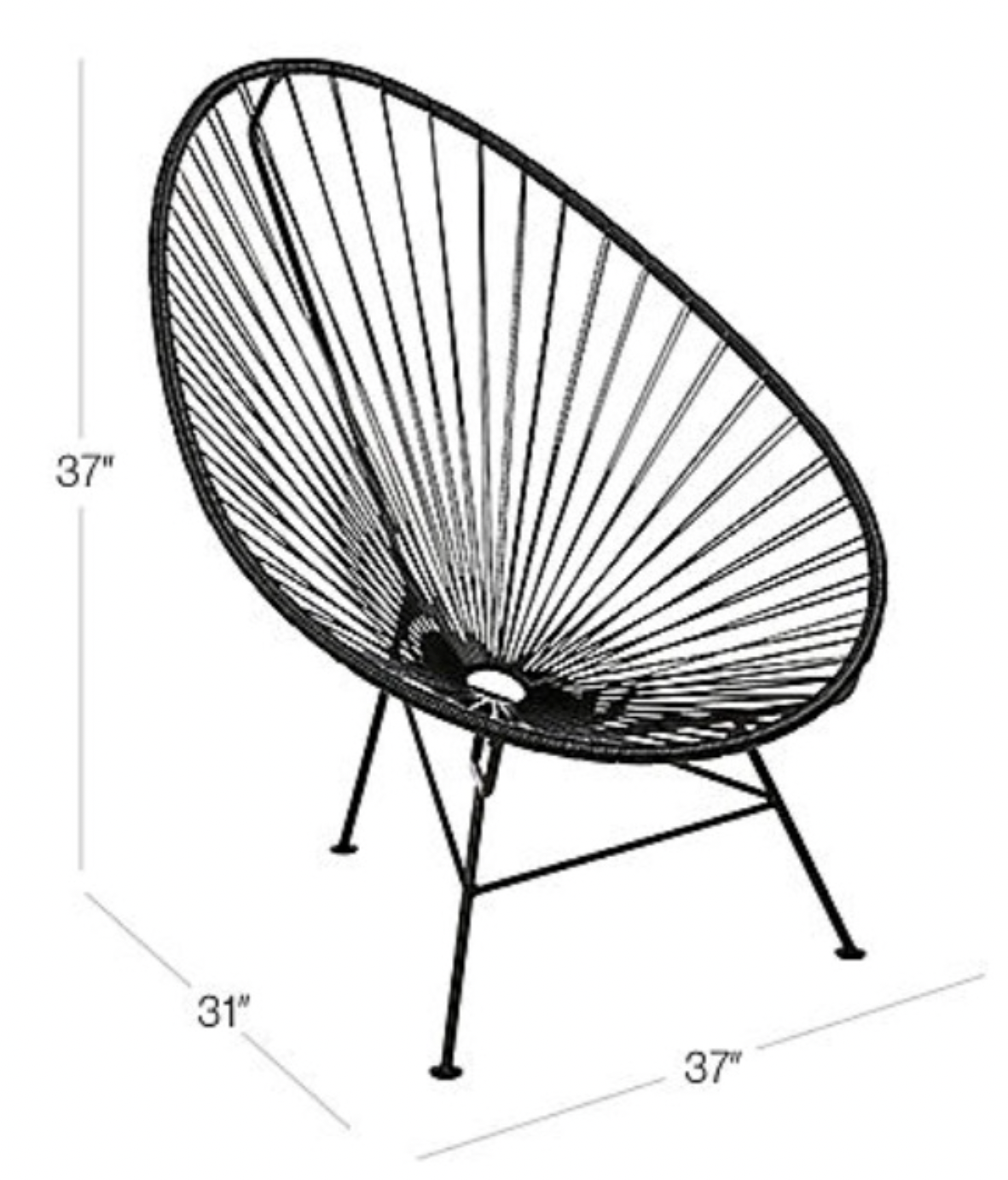 Black outdoor Acapulco chair