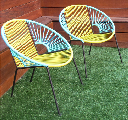 yellow and green Ixtapa chairs