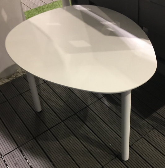 White outdoor side table