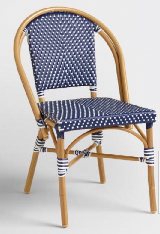 Blue and white outdoor Parisian ding chair