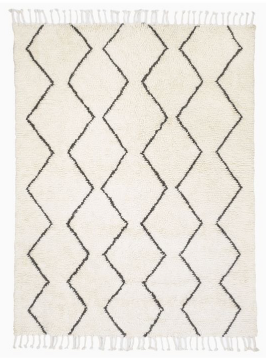 Souk wool rug in cream and brown