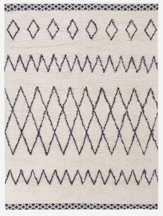 Kasbah wool rug in cream and brown