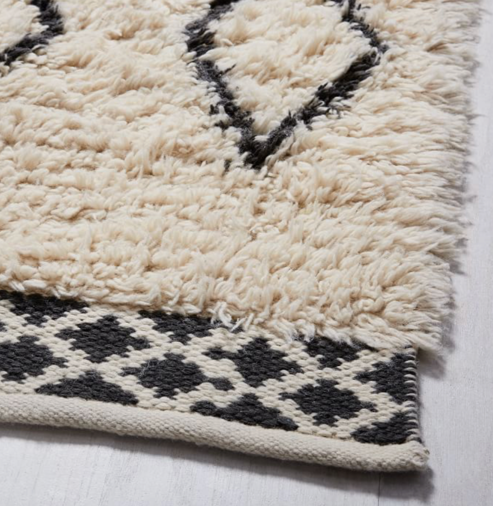 Kasbah wool rug in cream and brown
