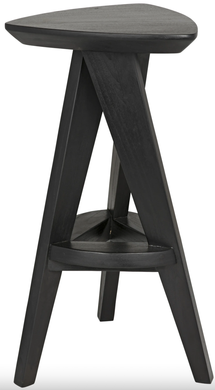 Twist counter stool in charcoal black