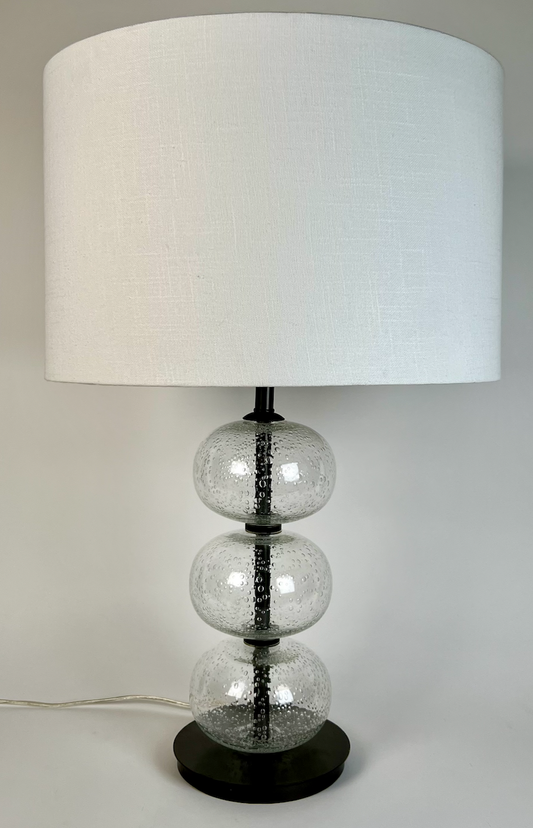 Stacked seed glass ball table lamp