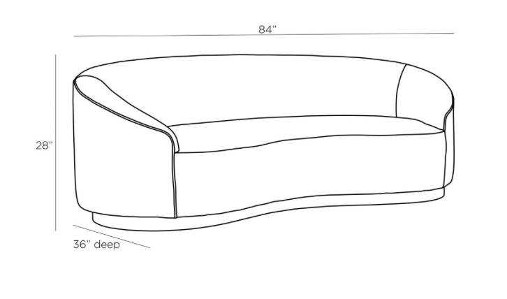 84" paprika velvet curved sofa
