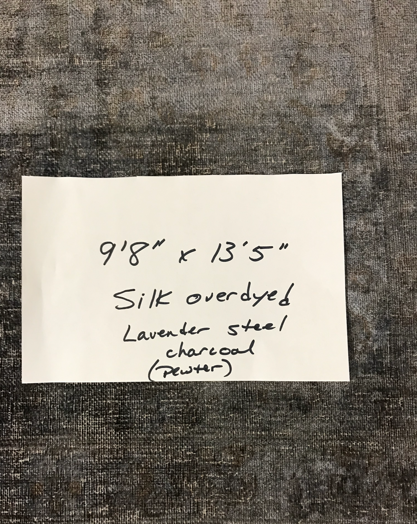 9'8" x 13'5" silk, over dyed vintage rug
