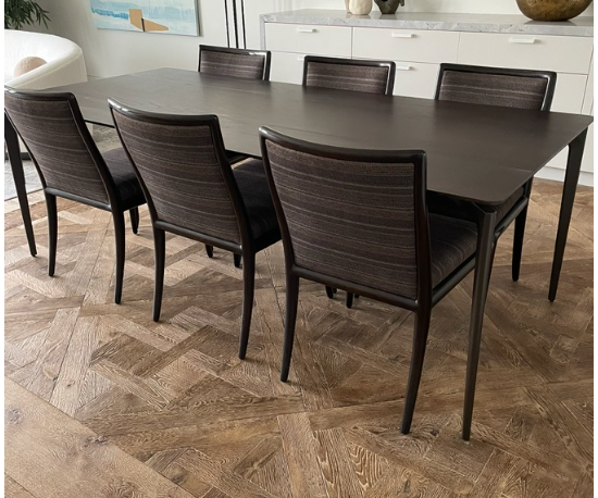 39.5w x 86.75 long dark brown Italian table