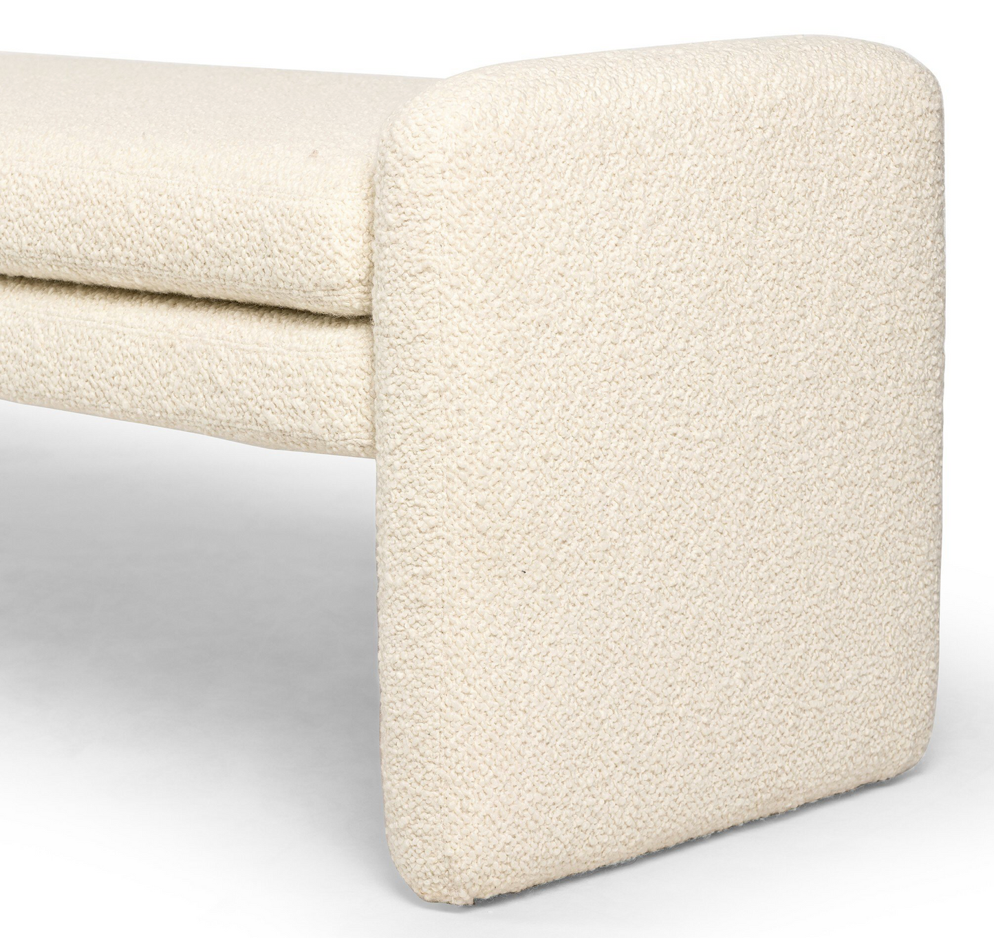 Serena cream boucle bench, 70w x 18d x 19h
