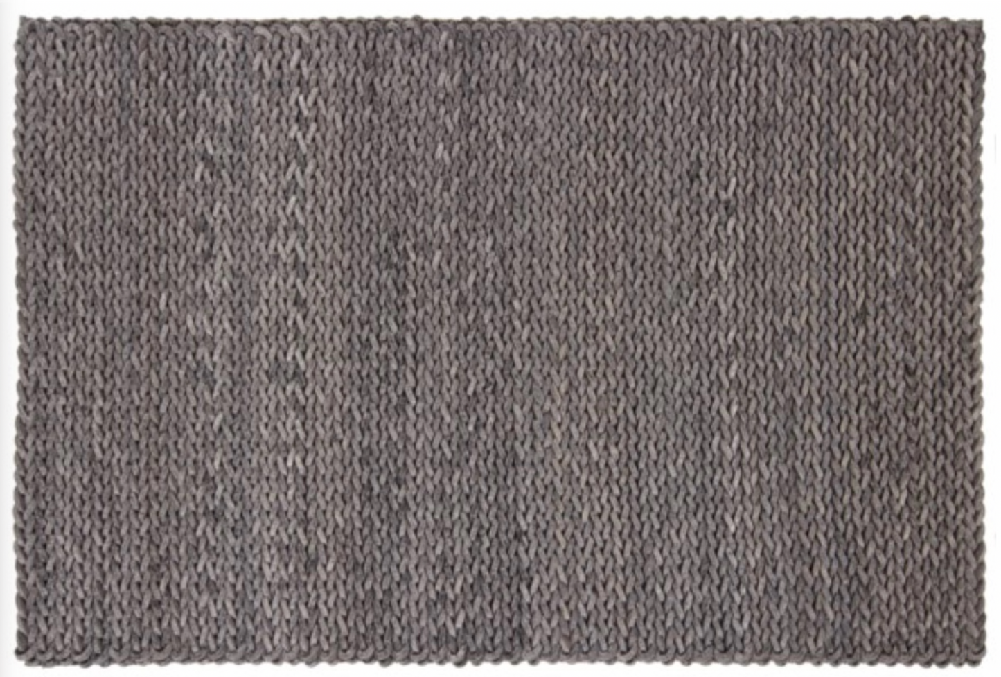 7'9" x 10'6" charcoal gray felted and braided rug