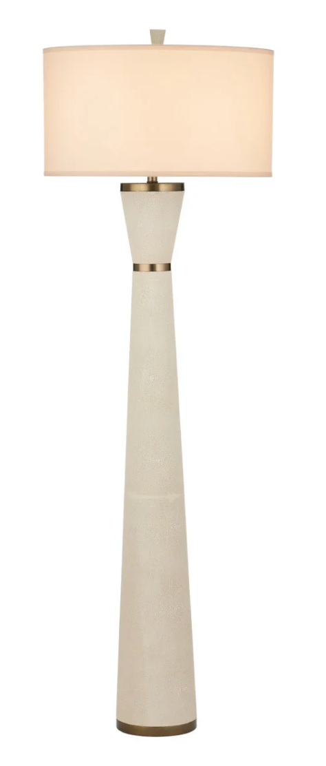 Galuchat, ivory hourglass floor lamp