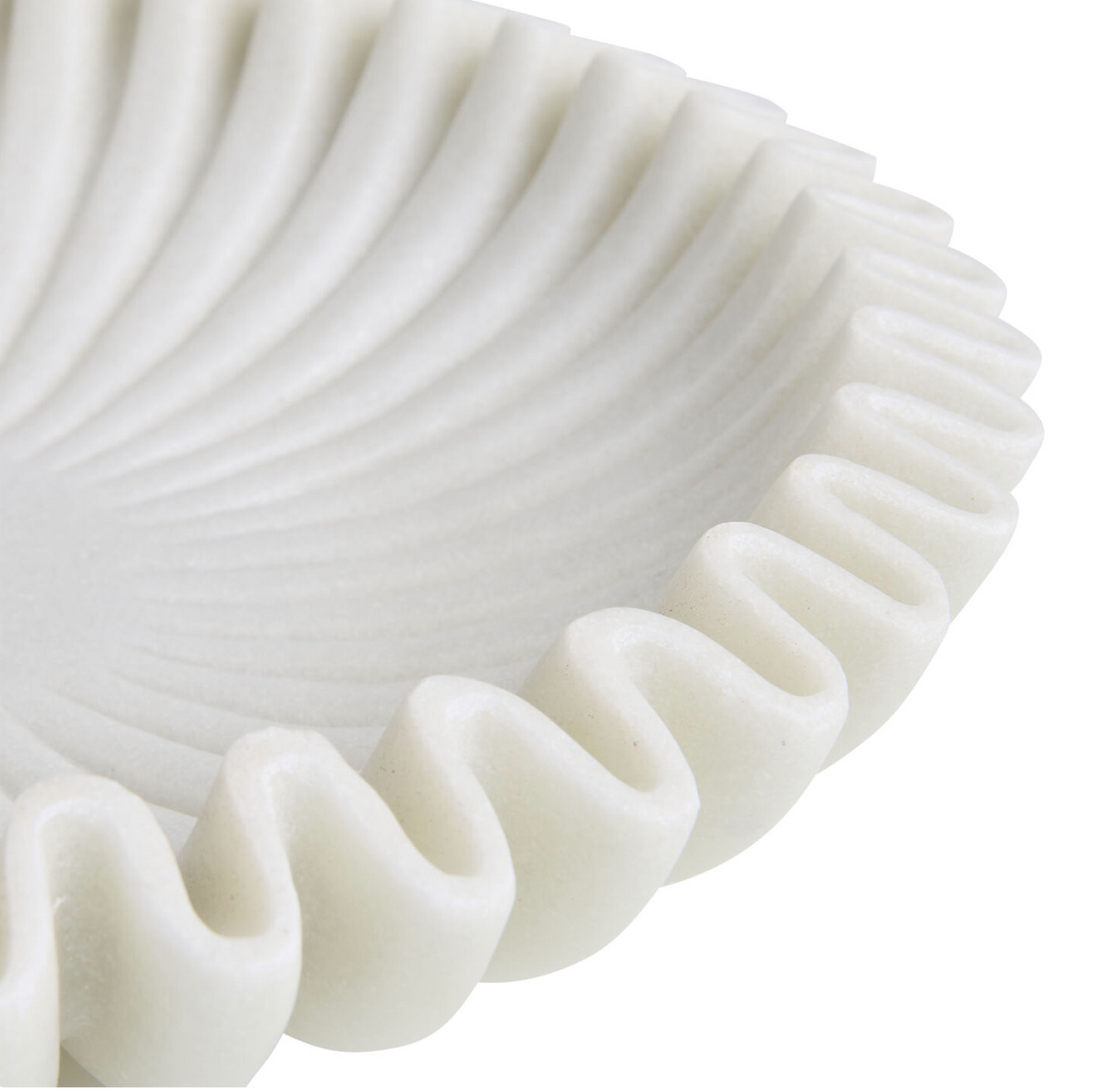 White faux marble accordion bowl