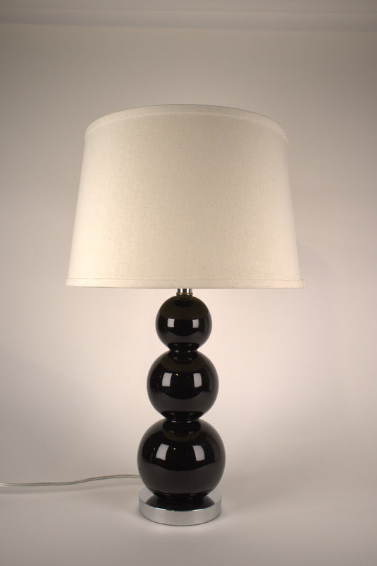 Stacked Black Ceramic Ball Table Lamp