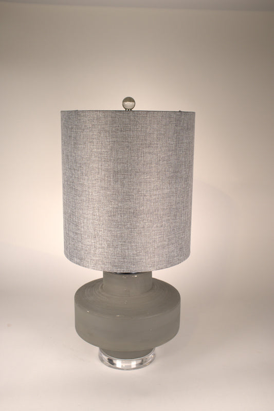 Gray Ceramic Table Lamp With Gray Shade