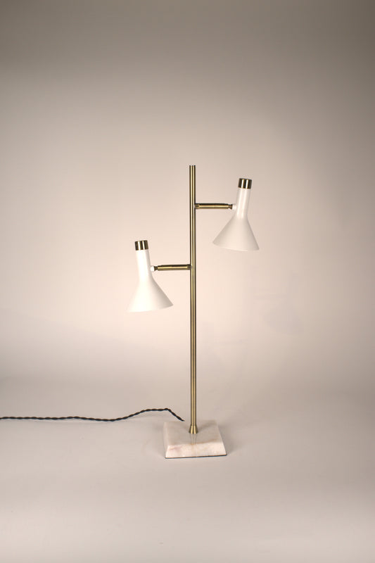 Two LED White Heads, Desk or Table Lamp