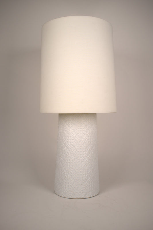 Matte White Base with Moroccan Pattern, Table Lamp