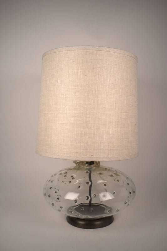 Clear Dimpled Glass Table Lamp
