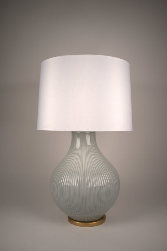 Pale blue ceramic table lamp
