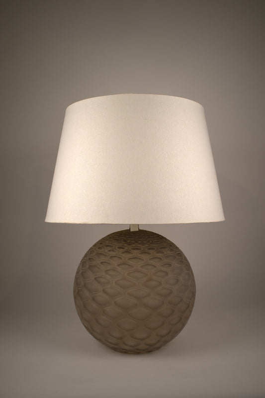 Round amber glass base, table lamp