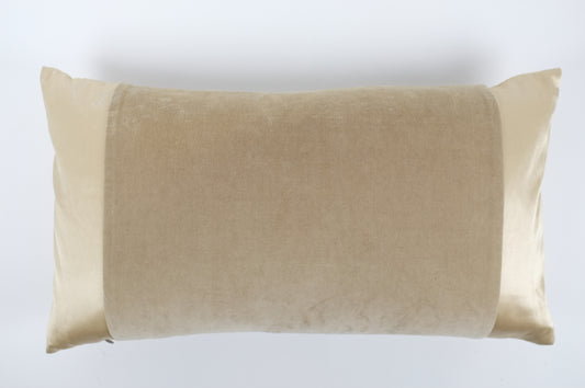 Gold Satin and Velvet Lumbar Pillow