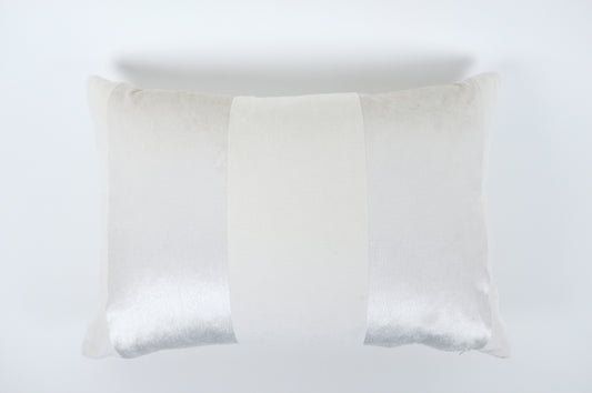 White Satin with Matte Stripe Lumbar Pillow