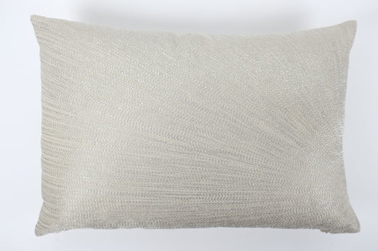 Khaki Radial Embroidery Lumbar Pillow