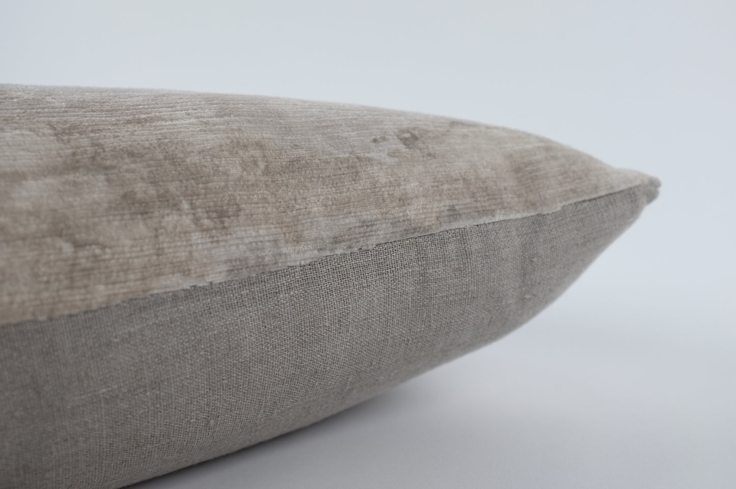Khaki and Ecru Ombré Abstract Velvet Lumbar Pillow