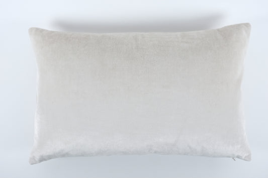 White Velvet Lumbar Pillow