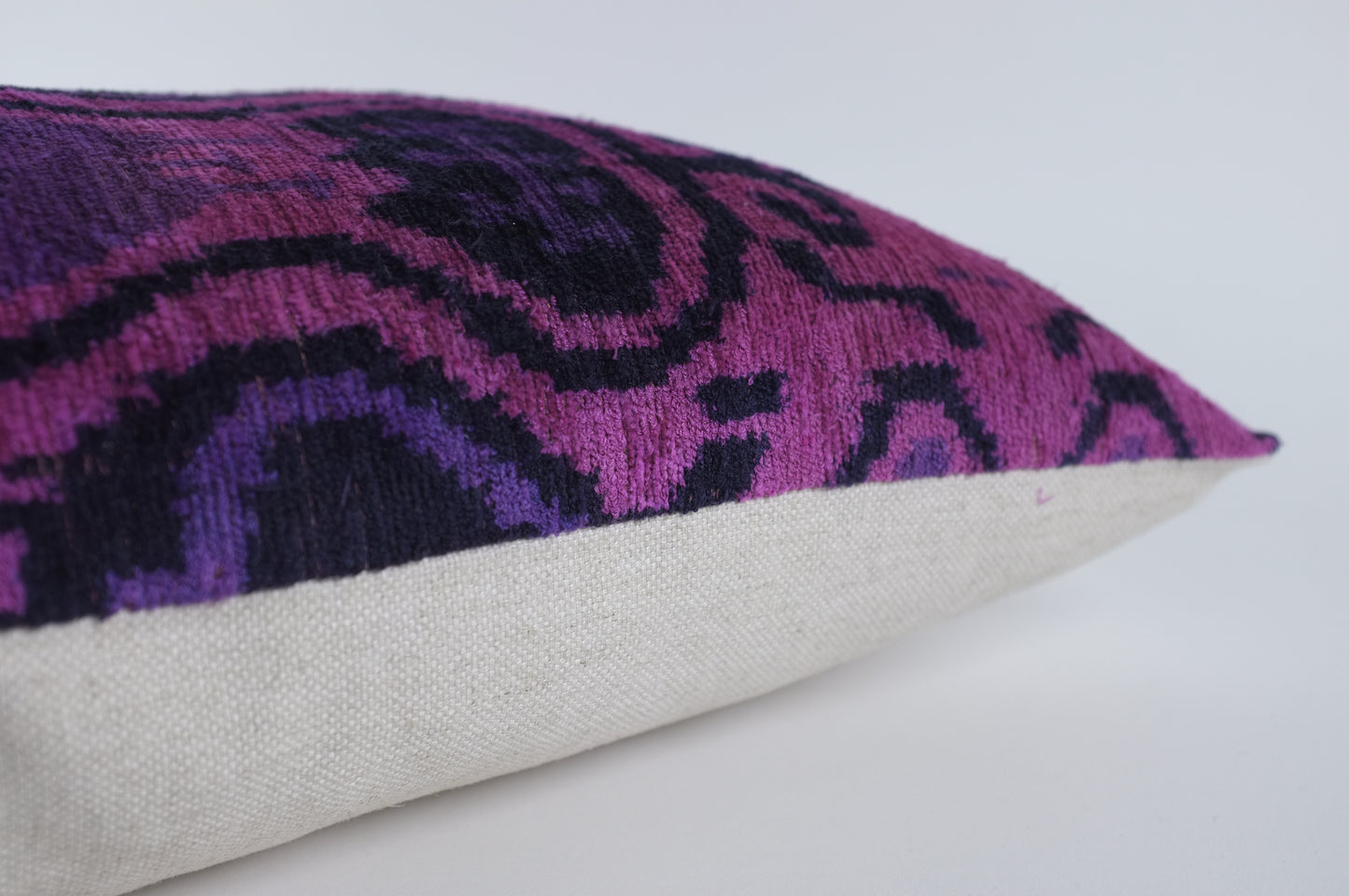 Lavender with Purple Designs Silk Velvet Lumbar Pillow