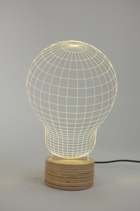 Flat Plexiglass Lightbulb Desk Lamp