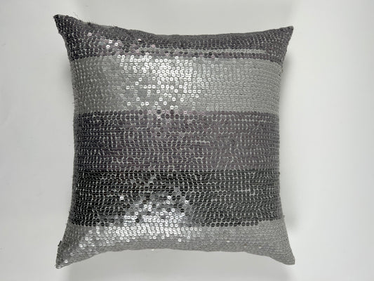 Greyscale Sequin Stripe Accent Pillow
