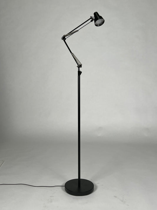 Black articulating floor lamp