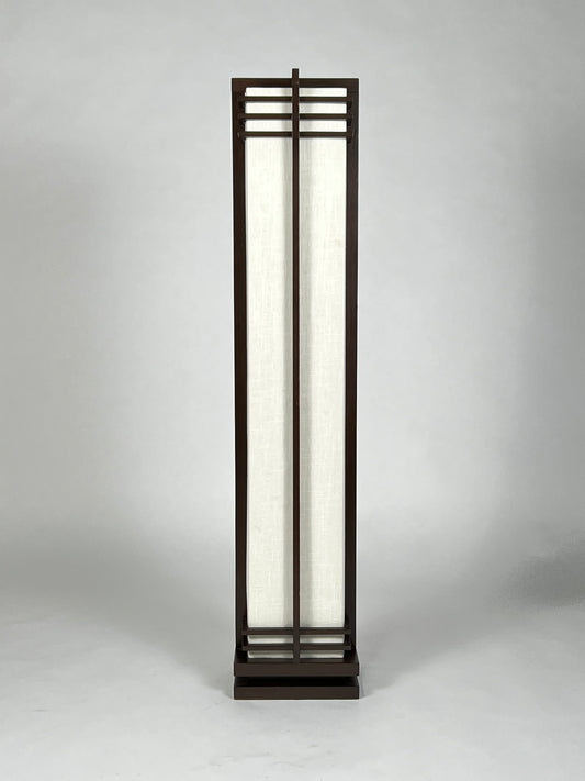 Wood and fabric floor lamp