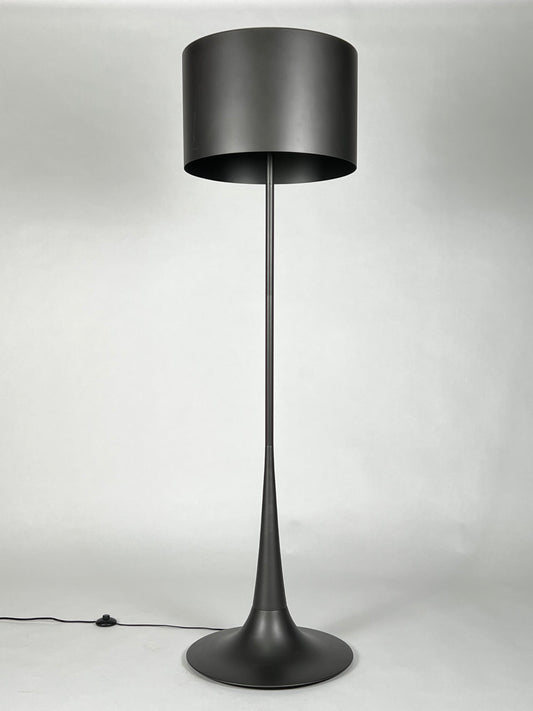 Blackened steel floor lamp