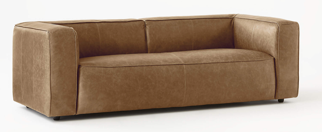 Brown leather sofa