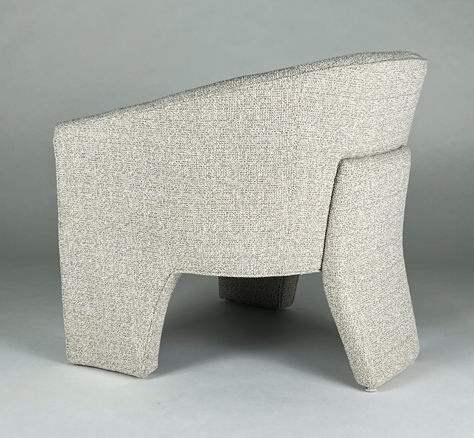 Three legged chair in Italian boucle