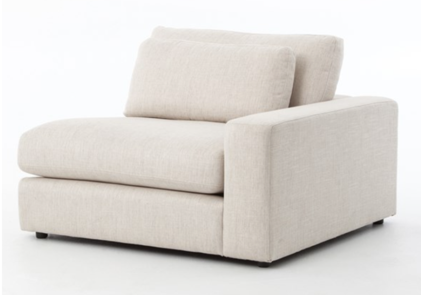 Cream modular sofa, 132w x 46w x 33h