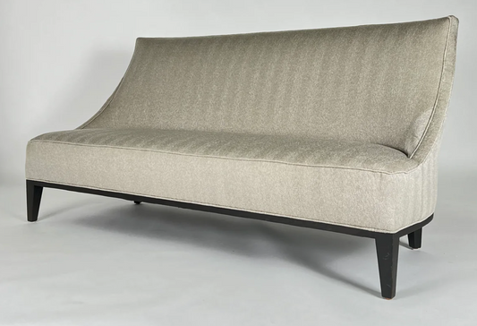 Cream curved back sofa, herringbone pattern