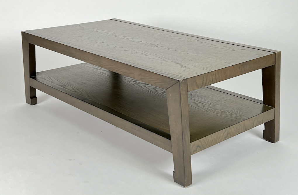 Green gray wood coffee table or media stand