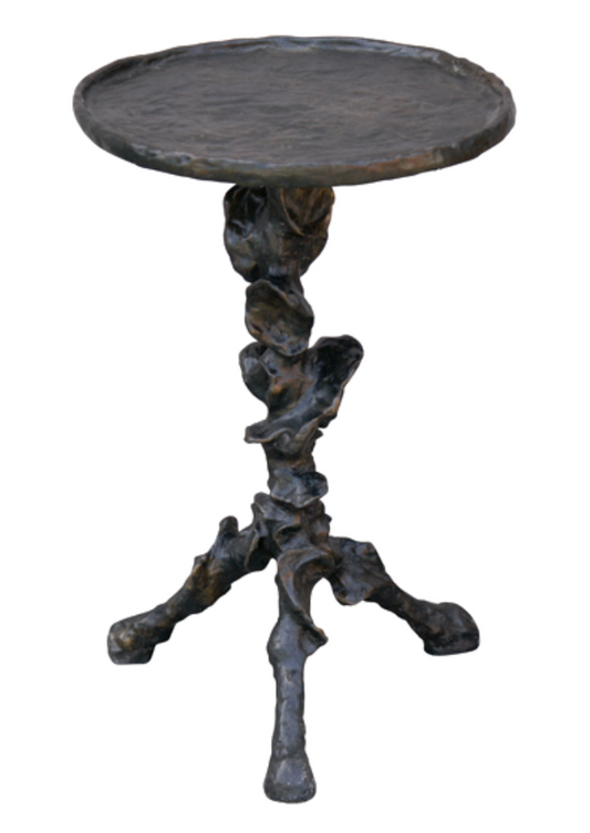 Cast resin side table