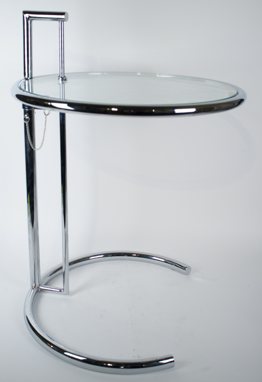 Eileen Gray chrome and glass side table