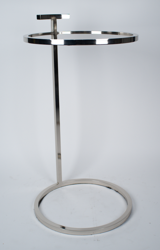 Polished silver martini side table
