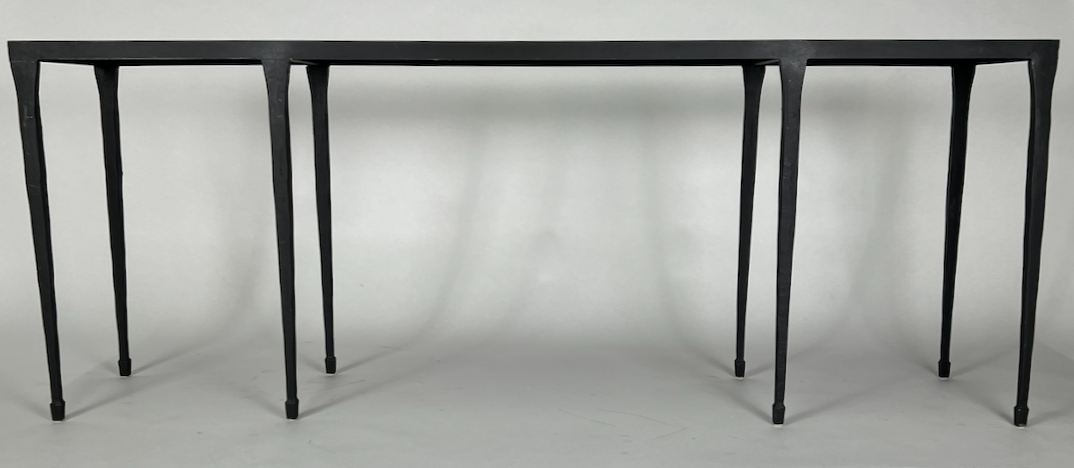 Black iron console table