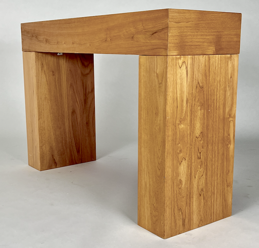 Blonde wood chunky console table or desk